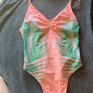 Pink one-piece bathing suit